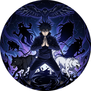 CAPA PAINEL REDONDO ANIME JUJUTSU KAISEN | TECIDO PREMIUM  | VÁRIOS MODELOS - 1.50X1.50M E 50X50CM