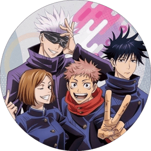 CAPA PAINEL REDONDO ANIME JUJUTSU KAISEN | TECIDO PREMIUM  | VÁRIOS MODELOS - 1.50X1.50M E 50X50CM