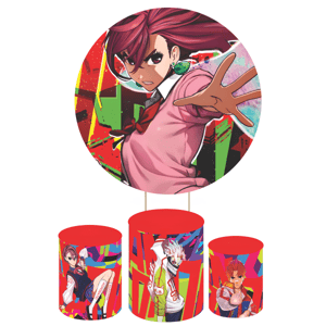 KIT CAPA PAINEL REDONDO E CILÍNDROS ANIME DANDANDAN | TECIDO PREMIUM  | VÁRIOS MODELOS.