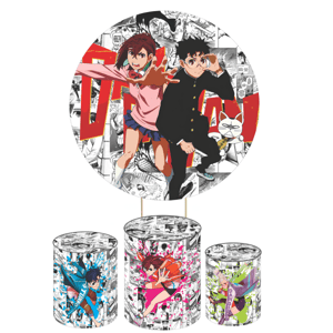 KIT CAPA PAINEL REDONDO E CILÍNDROS ANIME DANDANDAN | TECIDO PREMIUM  | VÁRIOS MODELOS.