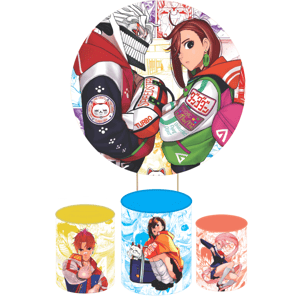 KIT CAPA PAINEL REDONDO E CILÍNDROS ANIME DANDANDAN | TECIDO PREMIUM  | VÁRIOS MODELOS.