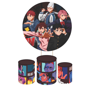 KIT CAPA PAINEL REDONDO E CILÍNDROS ANIME DANDANDAN | TECIDO PREMIUM  | VÁRIOS MODELOS.