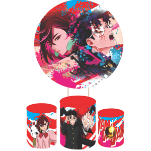 KIT CAPA PAINEL REDONDO E CILÍNDROS ANIME DANDANDAN | TECIDO PREMIUM  | VÁRIOS MODELOS.