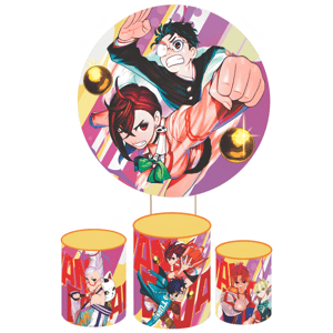 KIT CAPA PAINEL REDONDO E CILÍNDROS ANIME DANDANDAN | TECIDO PREMIUM  | VÁRIOS MODELOS.
