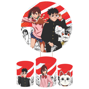 KIT CAPA PAINEL REDONDO E CILÍNDROS ANIME DANDANDAN | TECIDO PREMIUM  | VÁRIOS MODELOS.