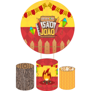KIT CAPA PAINEL REDONDO E CILÍNDROS FESTA JUNINA | TECIDO PREMIUM  | VÁRIOS MODELOS.