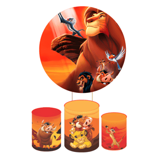 KIT CAPA PAINEL REDONDO E CILÍNDROS REI LEÃO | TECIDO PREMIUM