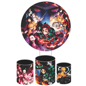 KIT CAPA PAINEL REDONDO E CILÍNDROS DEMON SLAYER | TECIDO PREMIUM | VÁRIADOS MODELOS.