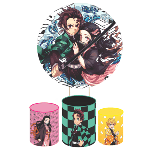 KIT CAPA PAINEL REDONDO E CILÍNDROS DEMON SLAYER | TECIDO PREMIUM | VÁRIADOS MODELOS.