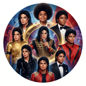 CAPA PAINEL REDONDO MICHAEL JACKSON | TECIDO PREMIUM  | VÁRIOS MODELOS - 1.50X1.50M E 50X50CM