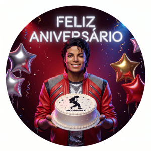 CAPA PAINEL REDONDO MICHAEL JACKSON | TECIDO PREMIUM  | VÁRIOS MODELOS - 1.50X1.50M E 50X50CM