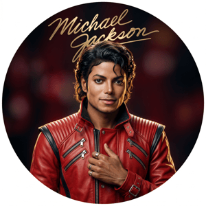CAPA PAINEL REDONDO MICHAEL JACKSON | TECIDO PREMIUM  | VÁRIOS MODELOS - 1.50X1.50M E 50X50CM