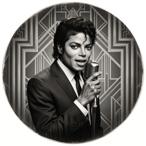 CAPA PAINEL REDONDO MICHAEL JACKSON | TECIDO PREMIUM  | VÁRIOS MODELOS - 1.50X1.50M E 50X50CM