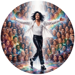 CAPA PAINEL REDONDO MICHAEL JACKSON | TECIDO PREMIUM  | VÁRIOS MODELOS - 1.50X1.50M E 50X50CM