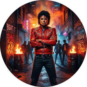 CAPA PAINEL REDONDO MICHAEL JACKSON | TECIDO PREMIUM  | VÁRIOS MODELOS - 1.50X1.50M E 50X50CM