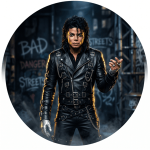 CAPA PAINEL REDONDO MICHAEL JACKSON | TECIDO PREMIUM  | VÁRIOS MODELOS - 1.50X1.50M E 50X50CM