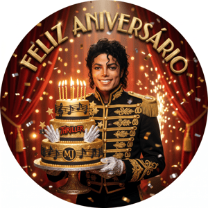 CAPA PAINEL REDONDO MICHAEL JACKSON | TECIDO PREMIUM  | VÁRIOS MODELOS - 1.50X1.50M E 50X50CM