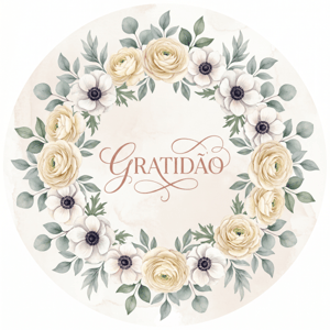 CAPA PAINEL REDONDO GRATIDÃO | TECIDO PREMIUM  | VÁRIOS MODELOS. 1.50X1.50M E 50X50CM