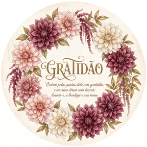 CAPA PAINEL REDONDO GRATIDÃO | TECIDO PREMIUM  | VÁRIOS MODELOS. 1.50X1.50M E 50X50CM