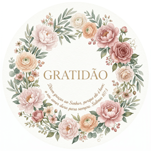 CAPA PAINEL REDONDO GRATIDÃO | TECIDO PREMIUM  | VÁRIOS MODELOS. 1.50X1.50M E 50X50CM