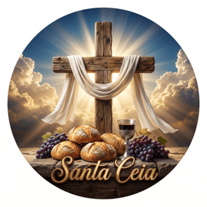 CAPA PAINEL REDONDO SANTA CEIA | TECIDO PREMIUM  | VÁRIOS MODELOS - 1.50X1.50M E 50X50CM