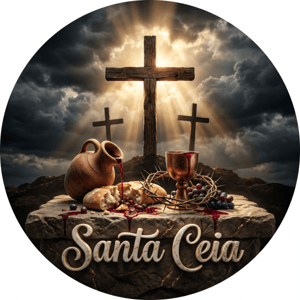 CAPA PAINEL REDONDO SANTA CEIA | TECIDO PREMIUM  | VÁRIOS MODELOS - 1.50X1.50M E 50X50CM
