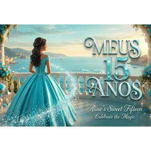 CAPA FUNDO FOTOGRÁFICO HORIZONTAL MEUS 15 ANOS | TECIDO PREMIUM  | VÁRIOS MODELOS - 2.20X1.50M