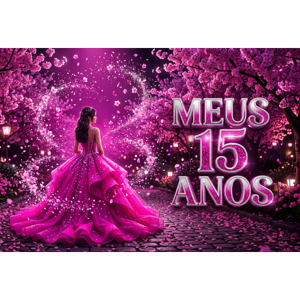 CAPA FUNDO FOTOGRÁFICO HORIZONTAL MEUS 15 ANOS | TECIDO PREMIUM  | VÁRIOS MODELOS - 2.20X1.50M
