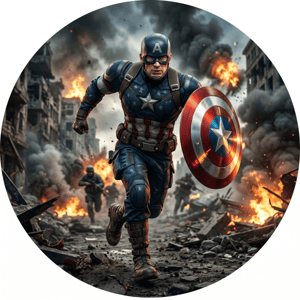 CAPA PAINEL REDONDO VINGADORES | TECIDO PREMIUM  | VÁRIOS MODELOS - 1.50X1.50M E 50X50CM