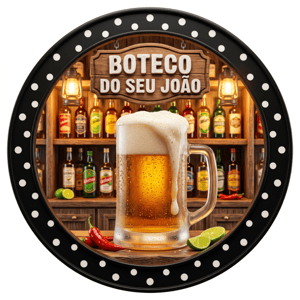 CAPA PAINEL REDONDO BOTECO | TECIDO PREMIUM  | VÁRIOS MODELOS - 1.50X1.50M E 50X50CM