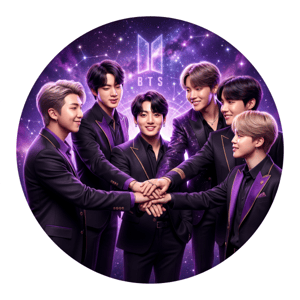 CAPA PAINEL REDONDO KPOP BTS| TECIDO PREMIUM  | VÁRIOS MODELOS - 1.50X1.50M E 50X50CM