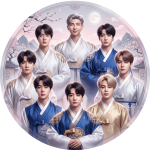 CAPA PAINEL REDONDO KPOP BTS| TECIDO PREMIUM  | VÁRIOS MODELOS - 1.50X1.50M E 50X50CM