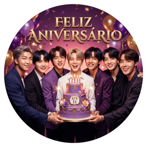 CAPA PAINEL REDONDO KPOP BTS| TECIDO PREMIUM  | VÁRIOS MODELOS - 1.50X1.50M E 50X50CM