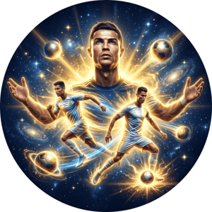 CAPA PAINEL REDONDO CRISTIANO RONALDO | TECIDO PREMIUM  | VÁRIOS MODELOS - 1.50X1.50M E 50X50CM