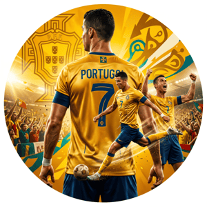 CAPA PAINEL REDONDO CRISTIANO RONALDO | TECIDO PREMIUM  | VÁRIOS MODELOS - 1.50X1.50M E 50X50CM