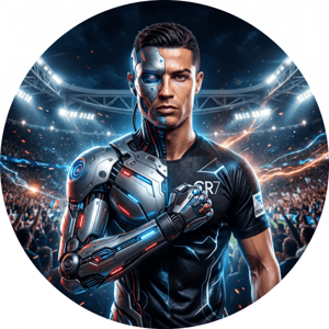 CAPA PAINEL REDONDO CRISTIANO RONALDO | TECIDO PREMIUM  | VÁRIOS MODELOS - 1.50X1.50M E 50X50CM