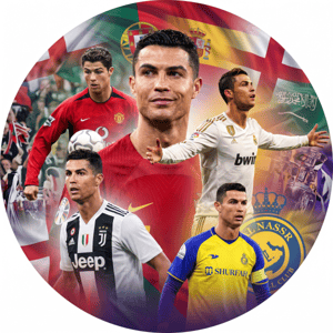 CAPA PAINEL REDONDO CRISTIANO RONALDO | TECIDO PREMIUM  | VÁRIOS MODELOS - 1.50X1.50M E 50X50CM