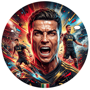 CAPA PAINEL REDONDO CRISTIANO RONALDO | TECIDO PREMIUM  | VÁRIOS MODELOS - 1.50X1.50M E 50X50CM