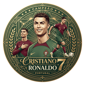 CAPA PAINEL REDONDO CRISTIANO RONALDO | TECIDO PREMIUM  | VÁRIOS MODELOS - 1.50X1.50M E 50X50CM