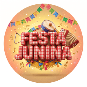 CAPA PAINEL REDONDO FESTA JUNINA | TECIDO PREMIUM  | VÁRIOS MODELOS - 1.50X1.50M E 50X50CM