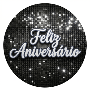 CAPA PAINEL REDONDO FELIZ ANIVERSÁRIO | TECIDO PREMIUM  | VÁRIOS MODELOS - 1.50X1.50M E 50X50CM