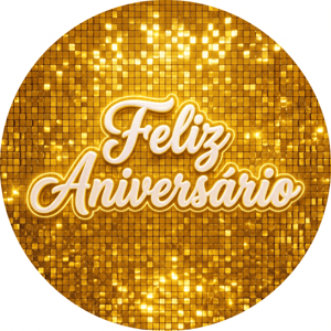CAPA PAINEL REDONDO FELIZ ANIVERSÁRIO | TECIDO PREMIUM  | VÁRIOS MODELOS - 1.50X1.50M E 50X50CM
