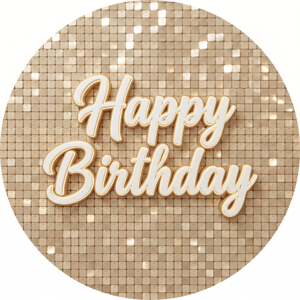 CAPA PAINEL REDONDO FELIZ ANIVERSÁRIO | TECIDO PREMIUM  | VÁRIOS MODELOS - 1.50X1.50M E 50X50CM
