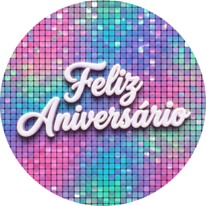 CAPA PAINEL REDONDO FELIZ ANIVERSÁRIO | TECIDO PREMIUM  | VÁRIOS MODELOS - 1.50X1.50M E 50X50CM