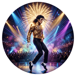 CAPA PAINEL REDONDO MICHAEL JACKSON | TECIDO PREMIUM  | VÁRIOS MODELOS - 1.50X1.50M E 50X50CM