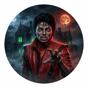 CAPA PAINEL REDONDO MICHAEL JACKSON | TECIDO PREMIUM  | VÁRIOS MODELOS - 1.50X1.50M E 50X50CM