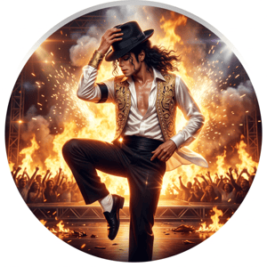 CAPA PAINEL REDONDO MICHAEL JACKSON | TECIDO PREMIUM  | VÁRIOS MODELOS - 1.50X1.50M E 50X50CM