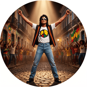 CAPA PAINEL REDONDO MICHAEL JACKSON | TECIDO PREMIUM  | VÁRIOS MODELOS - 1.50X1.50M E 50X50CM