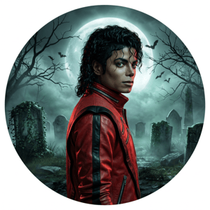 CAPA PAINEL REDONDO MICHAEL JACKSON | TECIDO PREMIUM  | VÁRIOS MODELOS - 1.50X1.50M E 50X50CM