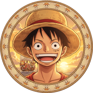 CAPA PAINEL REDONDO ANIME ONE PIECE | TECIDO PREMIUM  | VÁRIOS MODELOS - 1.50X1.50M E 50X50CM